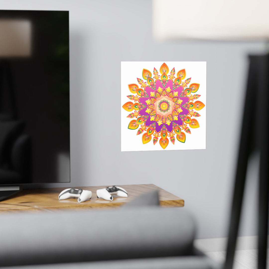 Colorful Mandala Poster - Intricate Floral Art Poster - Blululi