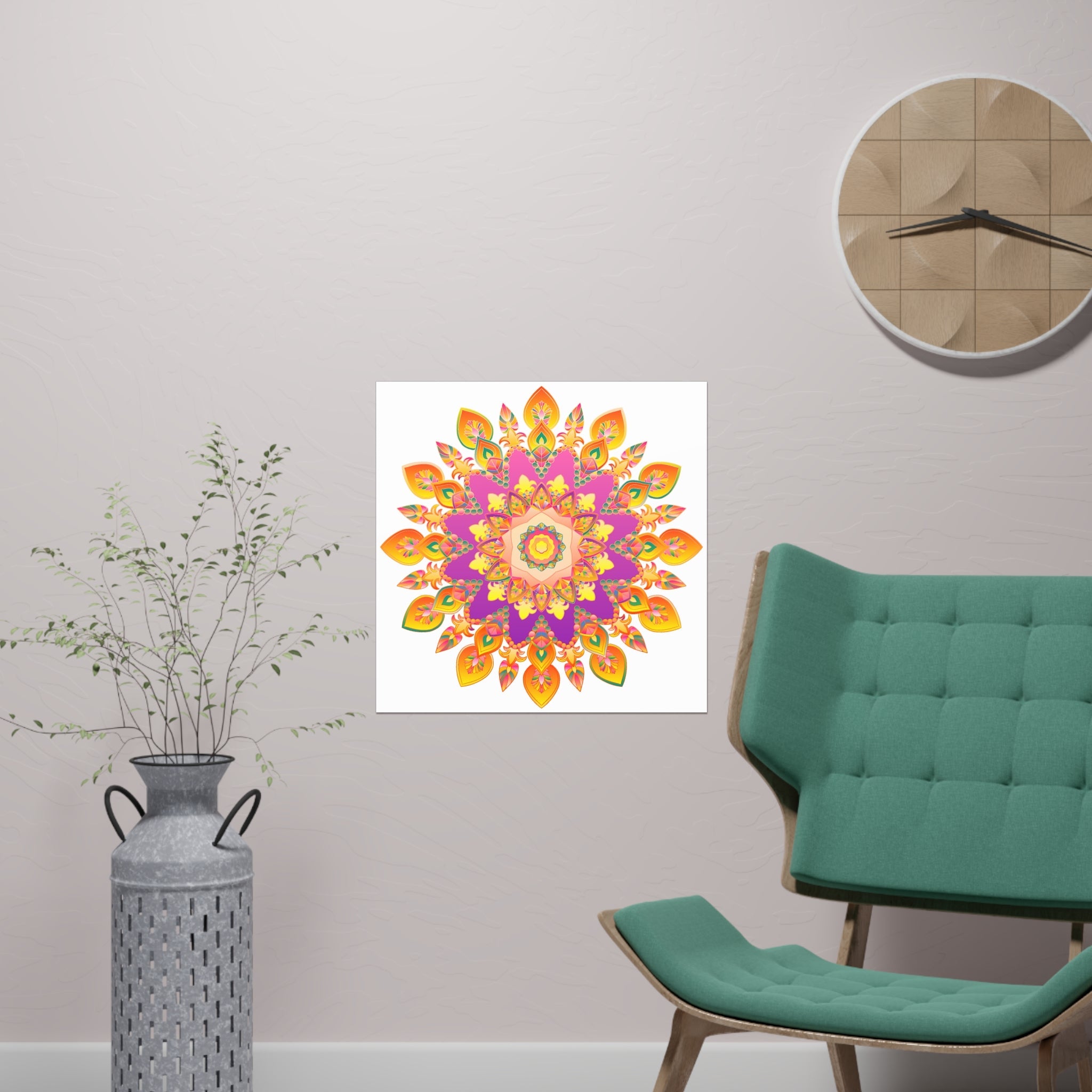 Colorful Mandala Poster - Intricate Floral Art Poster - Blululi