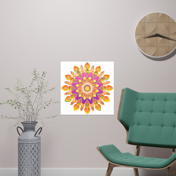 Colorful Mandala Poster - Intricate Floral Art Poster - Blululi