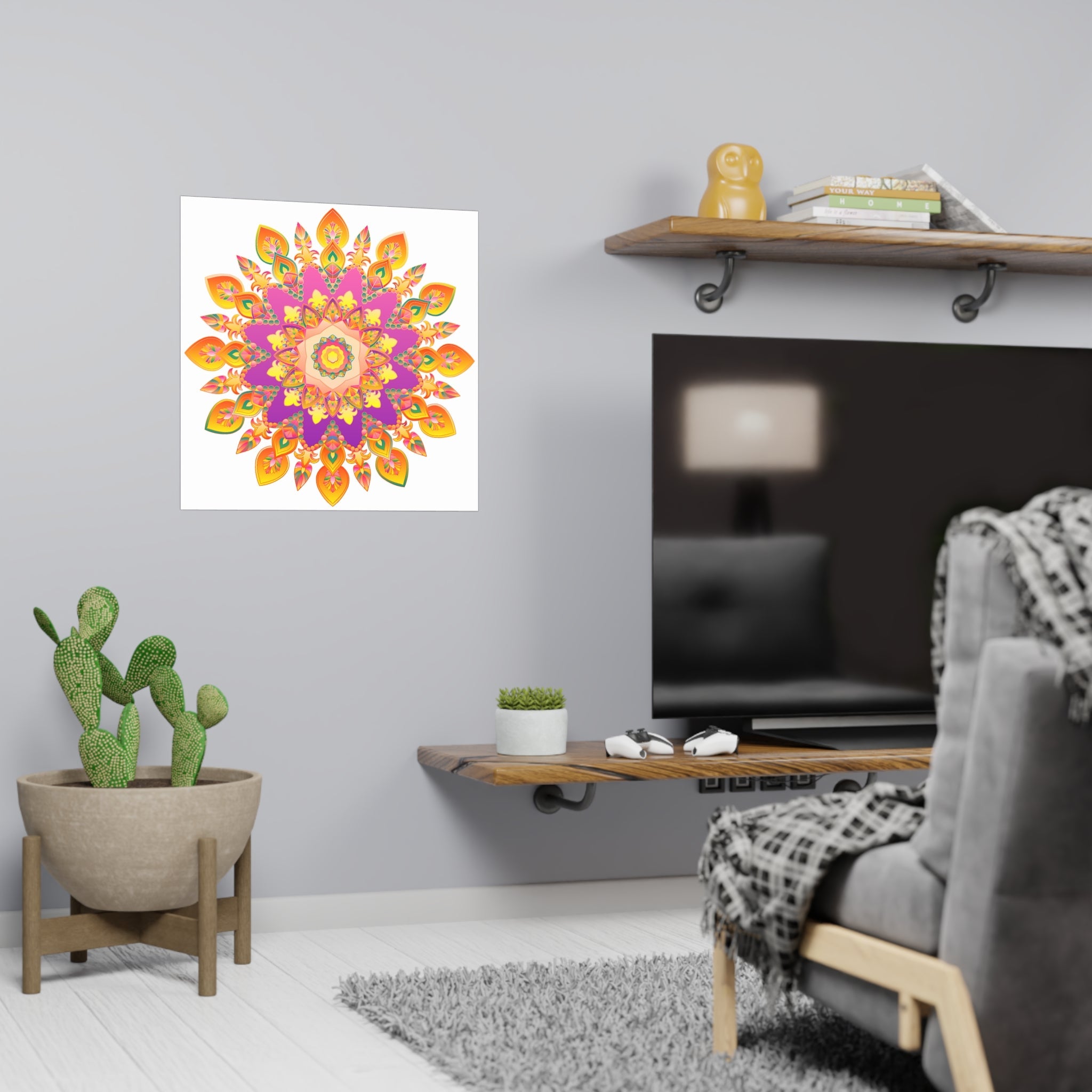 Colorful Mandala Poster - Intricate Floral Art Poster - Blululi