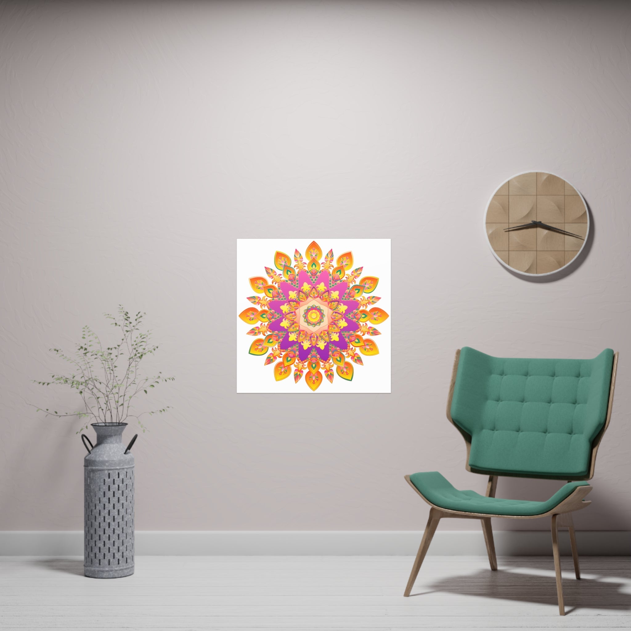 Colorful Mandala Poster - Intricate Floral Art Poster - Blululi