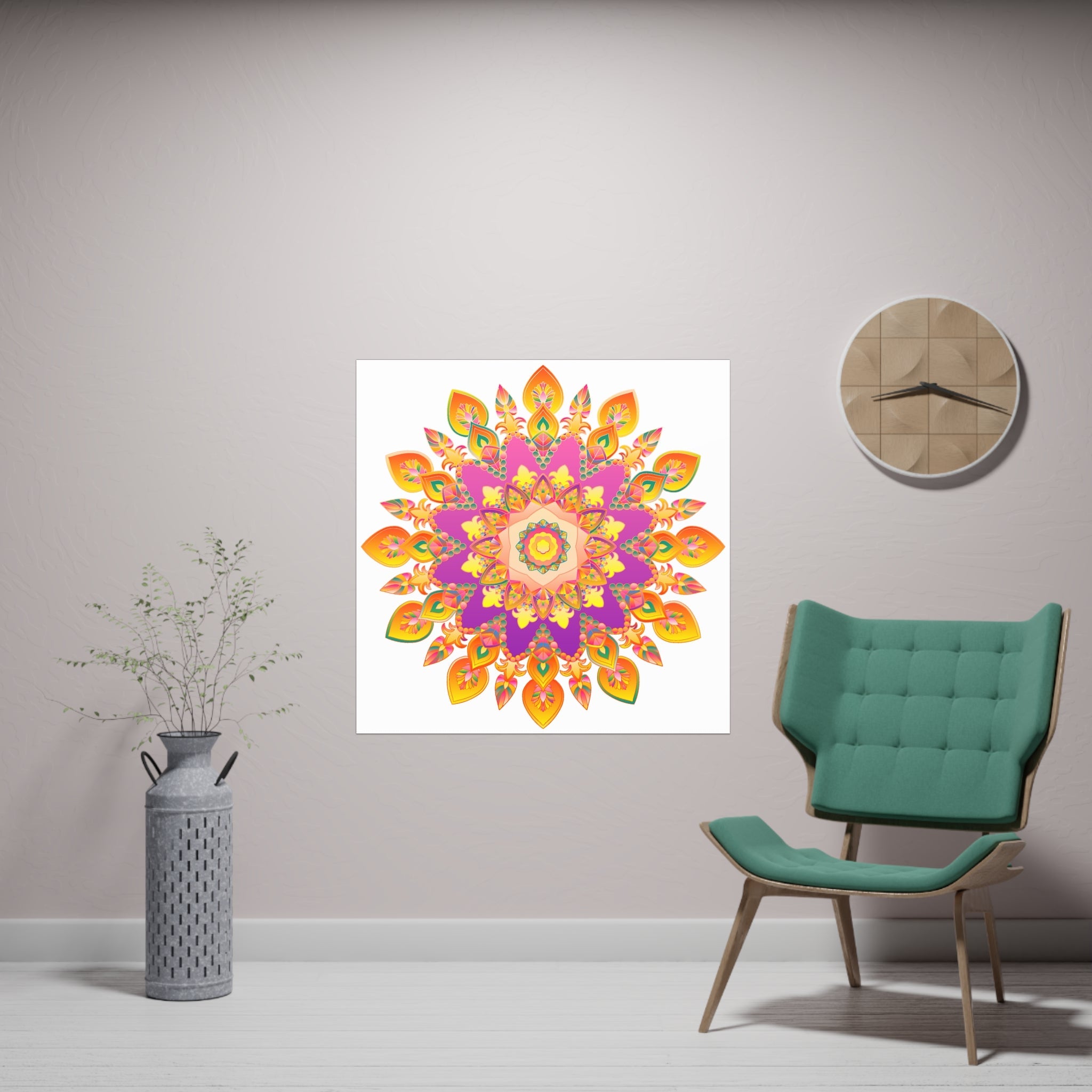 Colorful Mandala Poster - Intricate Floral Art Poster - Blululi