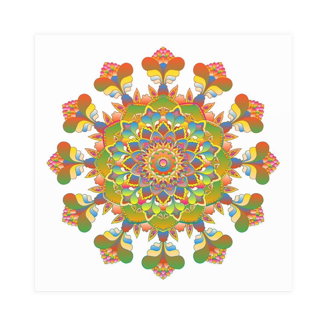 Colorful Mandala Poster - Intricate & Symmetrical Design Poster - Blululi