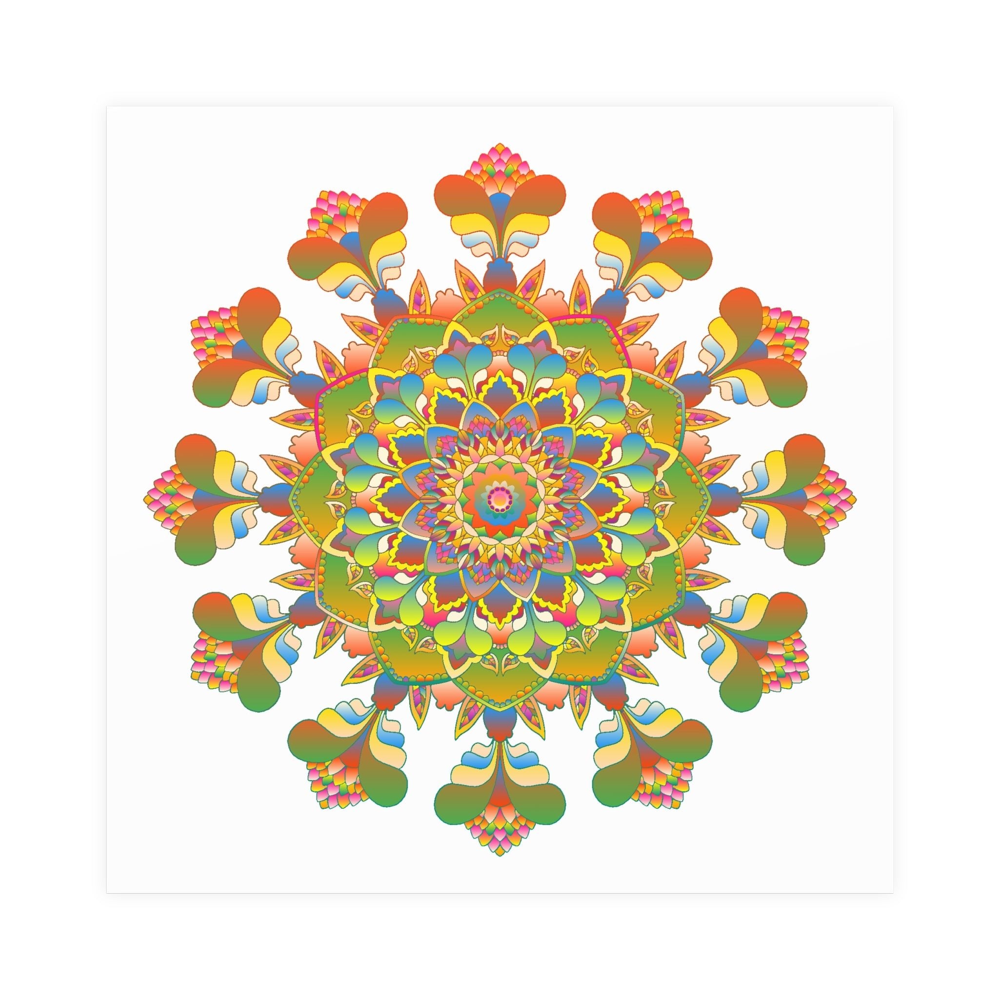 Colorful Mandala Poster - Intricate & Symmetrical Design Poster - Blululi