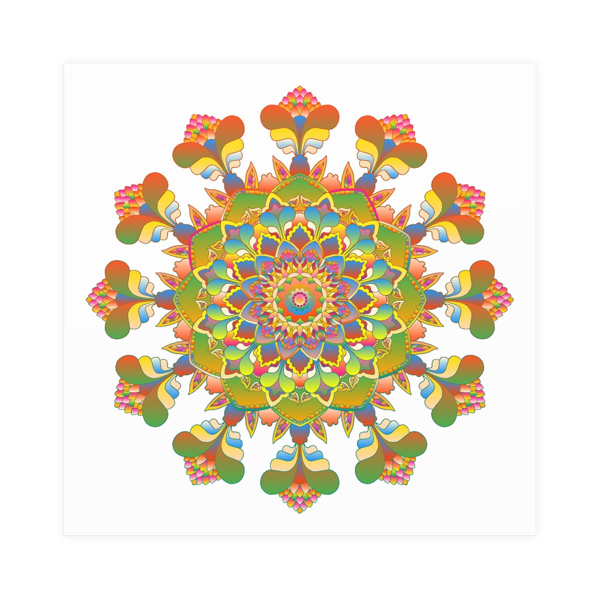 Colorful Mandala Poster - Intricate & Symmetrical Design Poster - Blululi