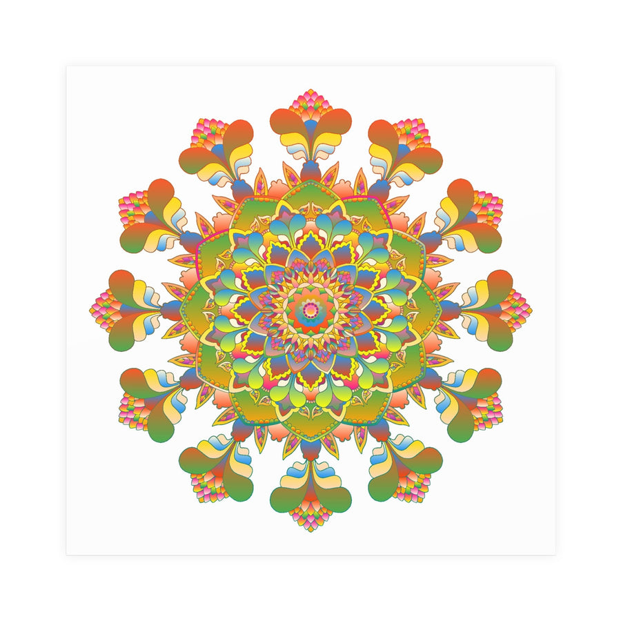 Colorful Mandala Poster - Intricate & Symmetrical Design Poster - Blululi