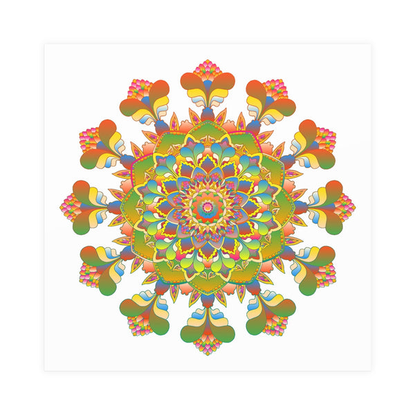 Colorful Mandala Poster - Intricate & Symmetrical Design Poster - Blululi