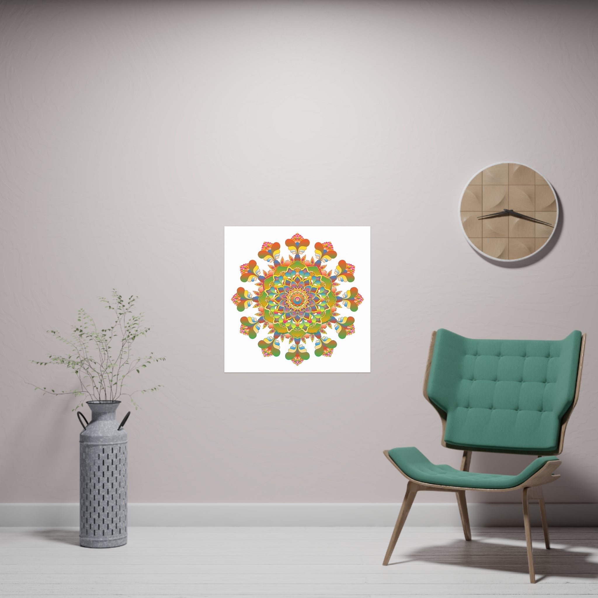 Colorful Mandala Poster - Intricate & Symmetrical Design Poster - Blululi