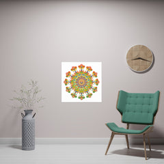 Colorful Mandala Poster - Intricate & Symmetrical Design Poster - Blululi