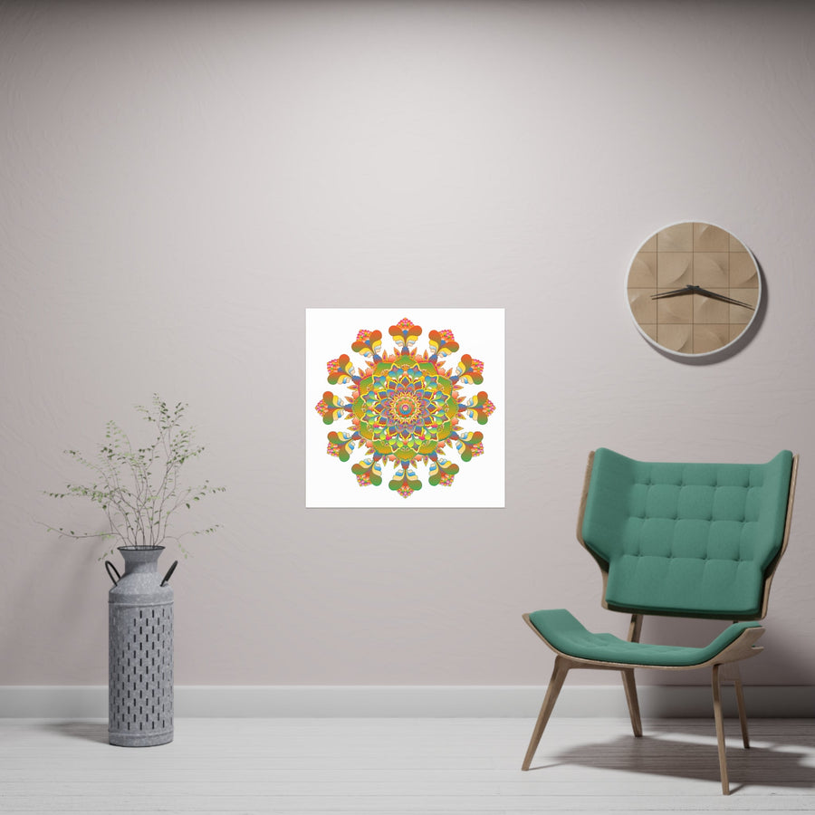 Colorful Mandala Poster - Intricate & Symmetrical Design Poster - Blululi