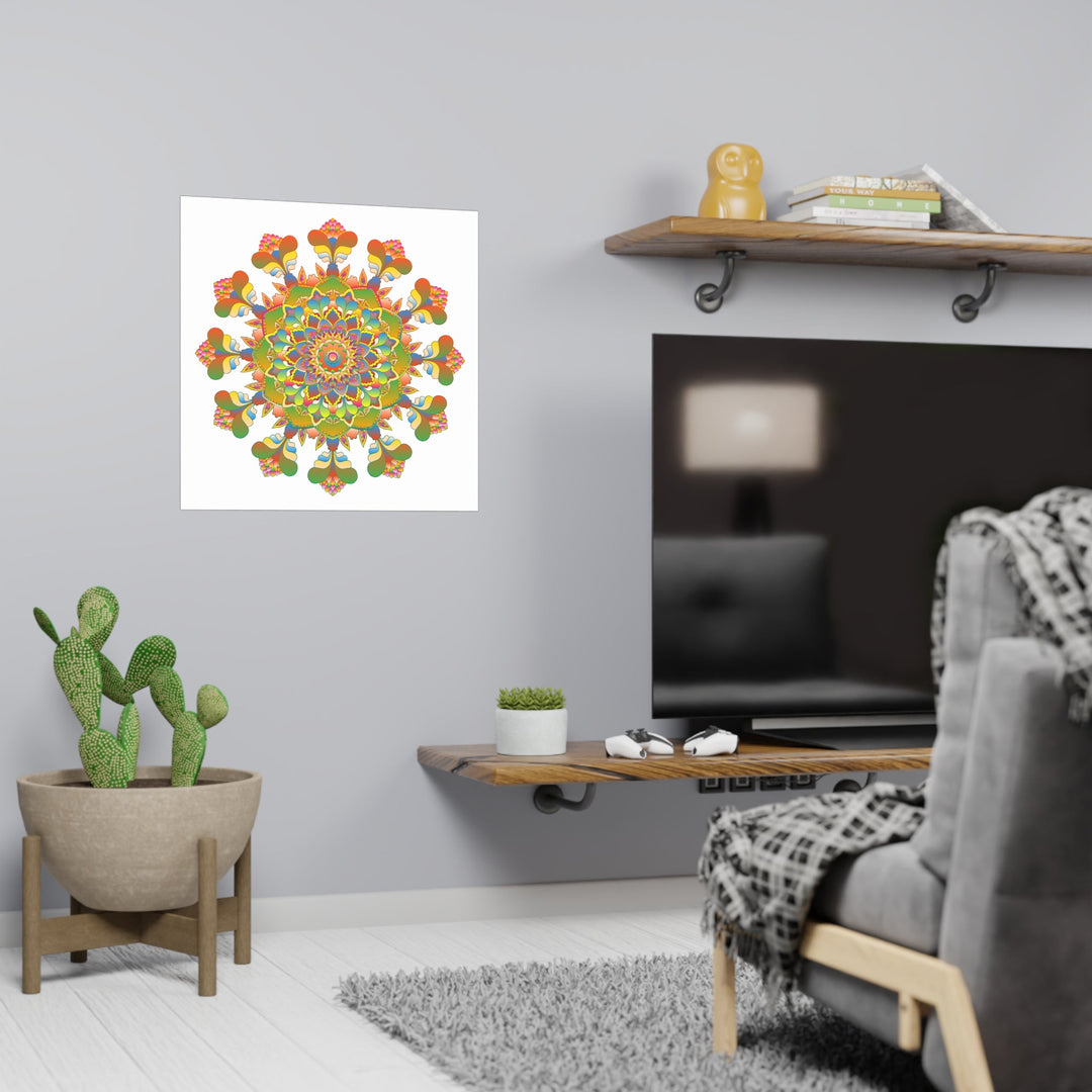 Colorful Mandala Poster - Intricate & Symmetrical Design Poster - Blululi