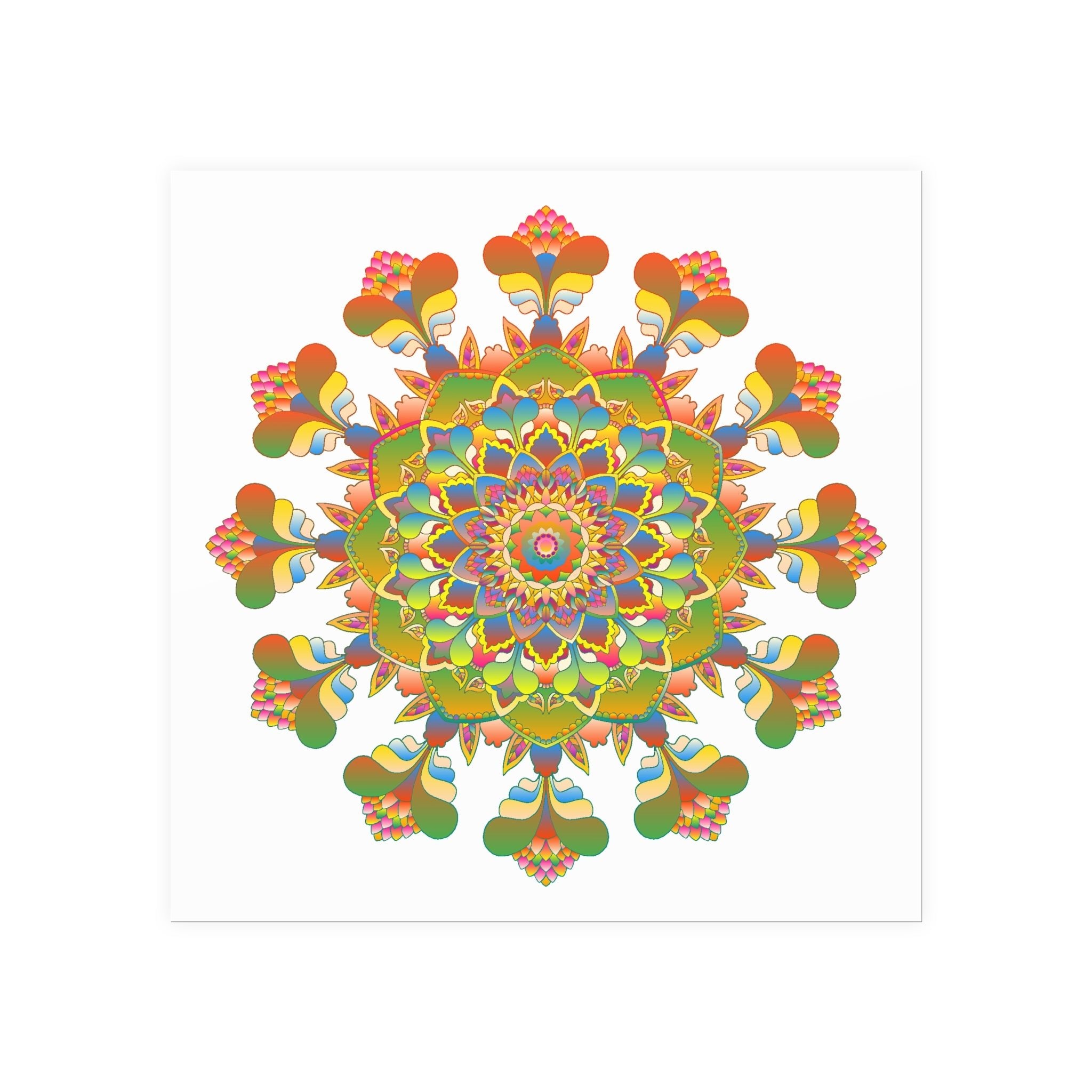 Colorful Mandala Poster - Intricate & Symmetrical Design Poster - Blululi