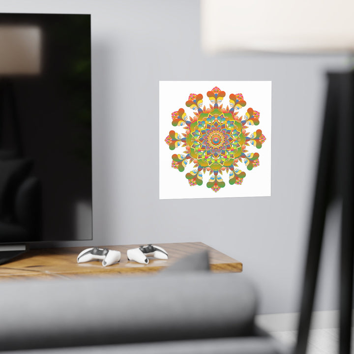 Colorful Mandala Poster - Intricate & Symmetrical Design Poster - Blululi