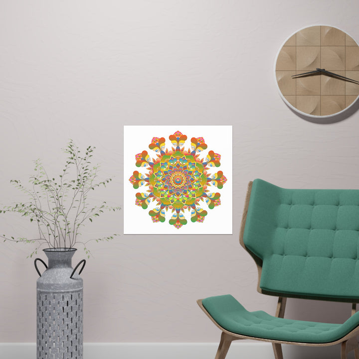 Colorful Mandala Poster - Intricate & Symmetrical Design Poster - Blululi