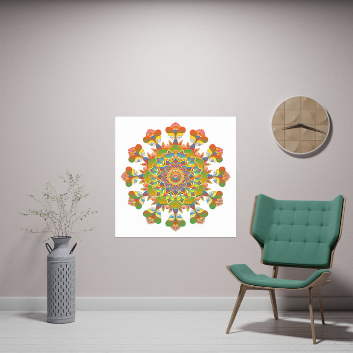 Colorful Mandala Poster - Intricate & Symmetrical Design Poster - Blululi