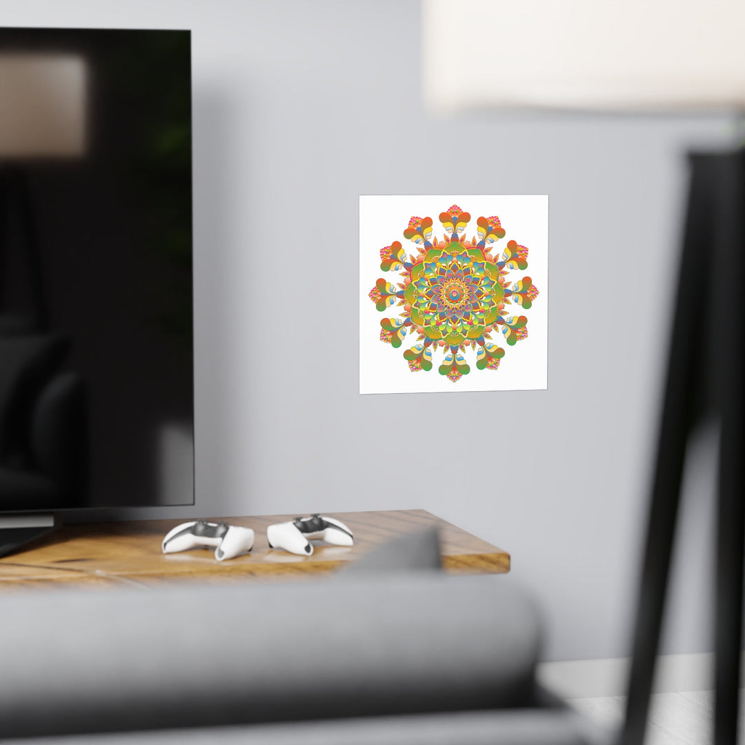 Colorful Mandala Poster - Intricate & Symmetrical Design Poster - Blululi