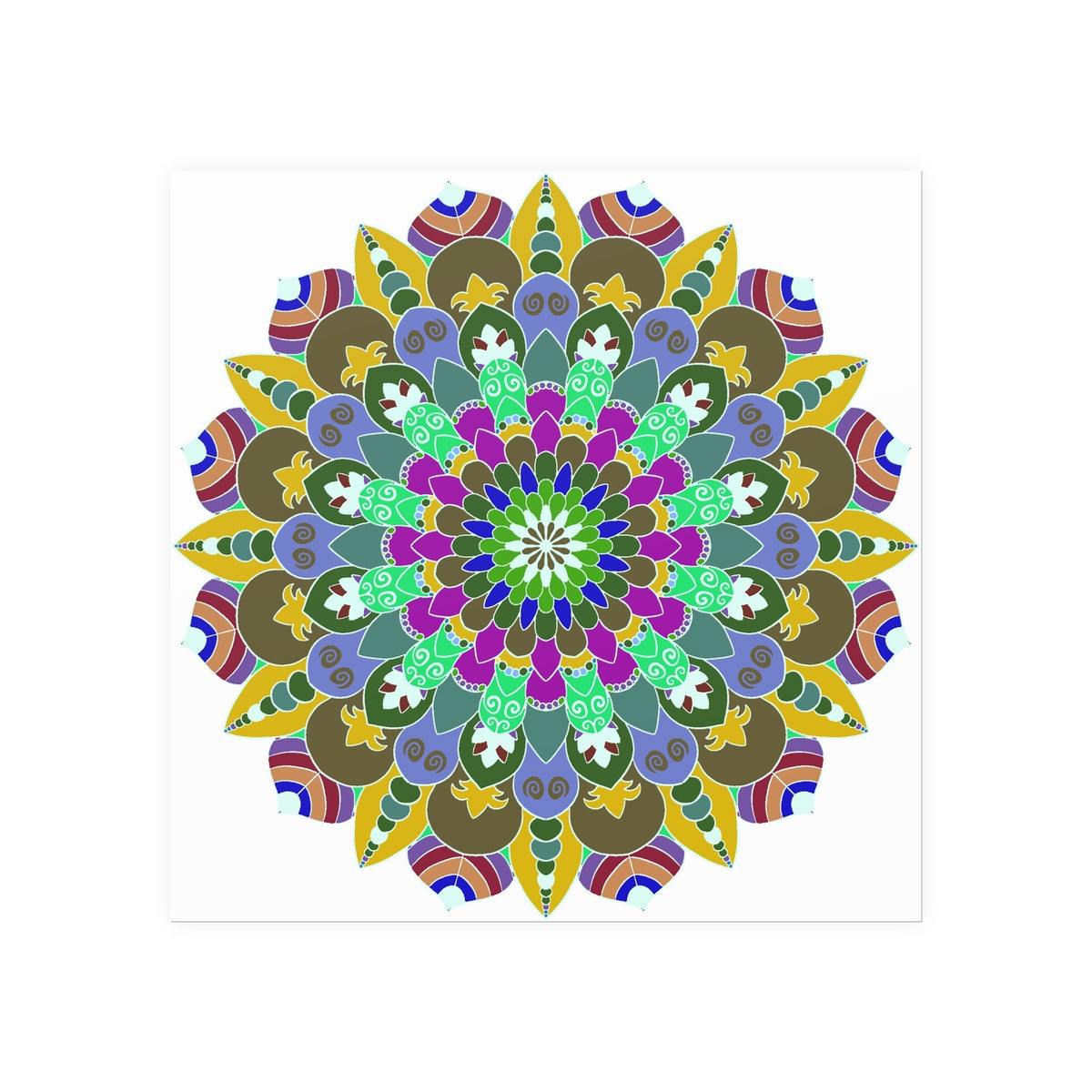 Colorful Mandala Poster - Meditation Art Print Poster - Blululi