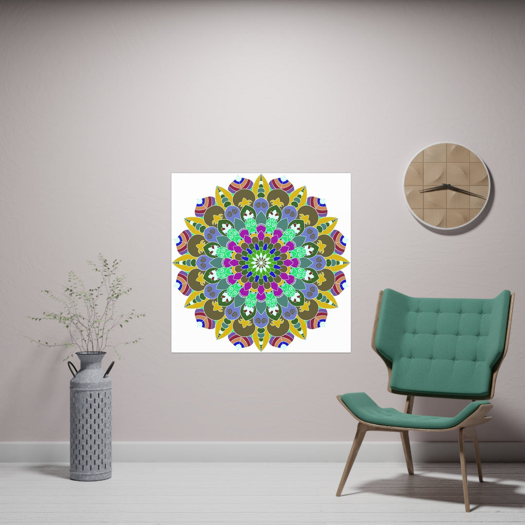 Colorful Mandala Poster - Meditation Art Print Poster - Blululi