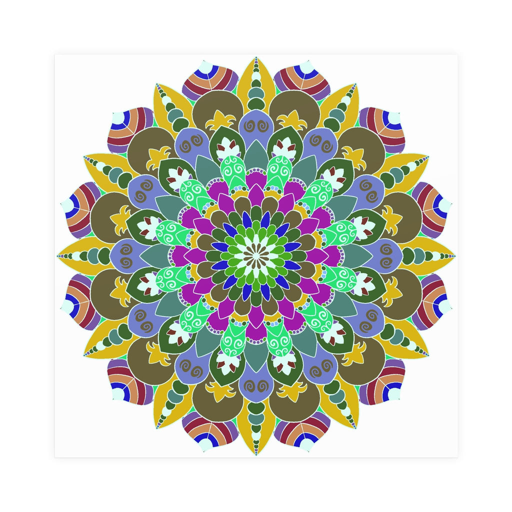 Colorful Mandala Poster - Meditation Art Print Poster - Blululi