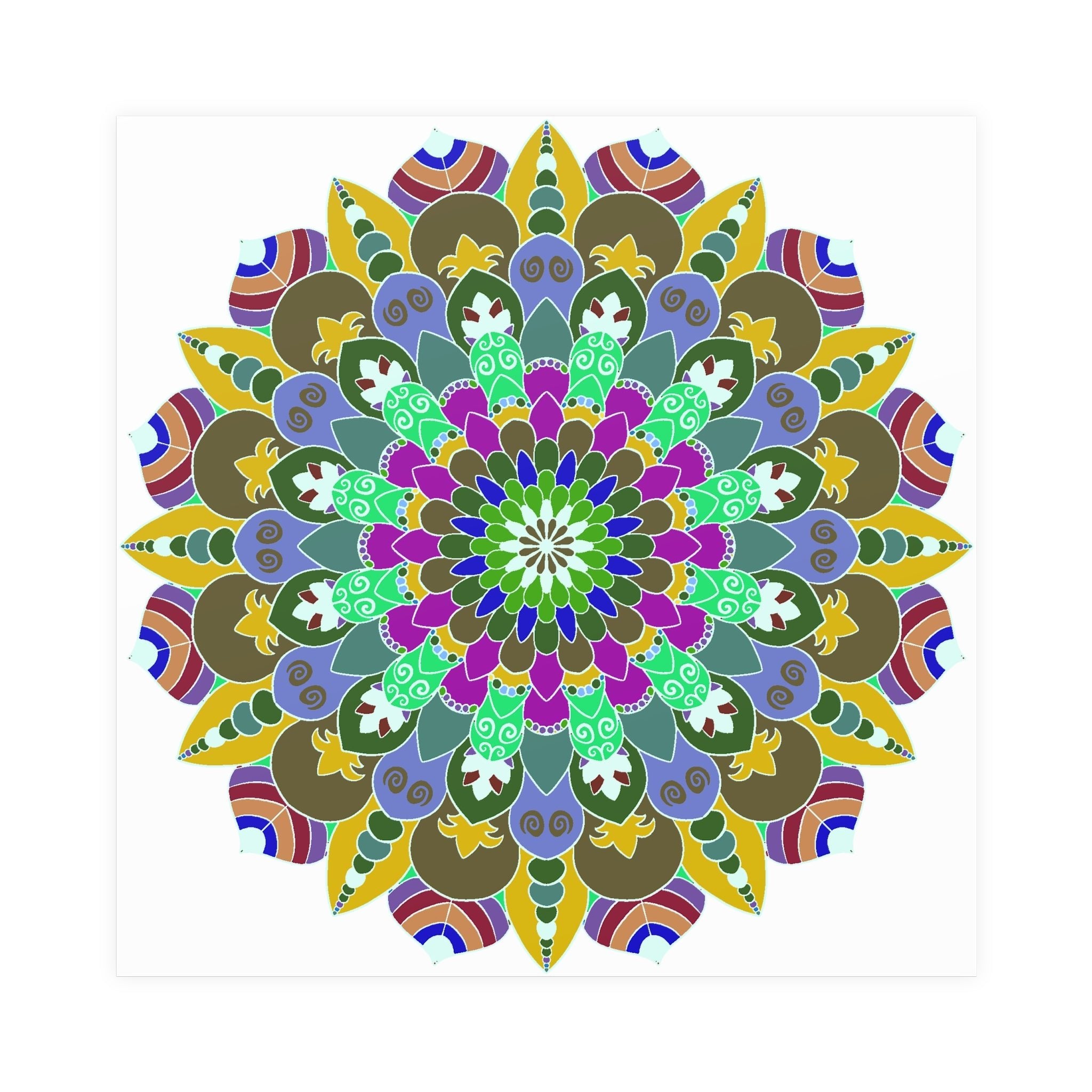 Colorful Mandala Poster - Meditation Art Print Poster - Blululi