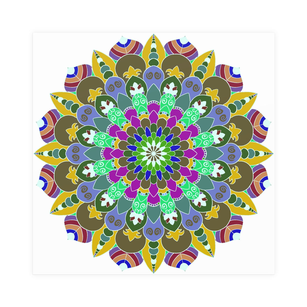 Colorful Mandala Poster - Meditation Art Print Poster - Blululi