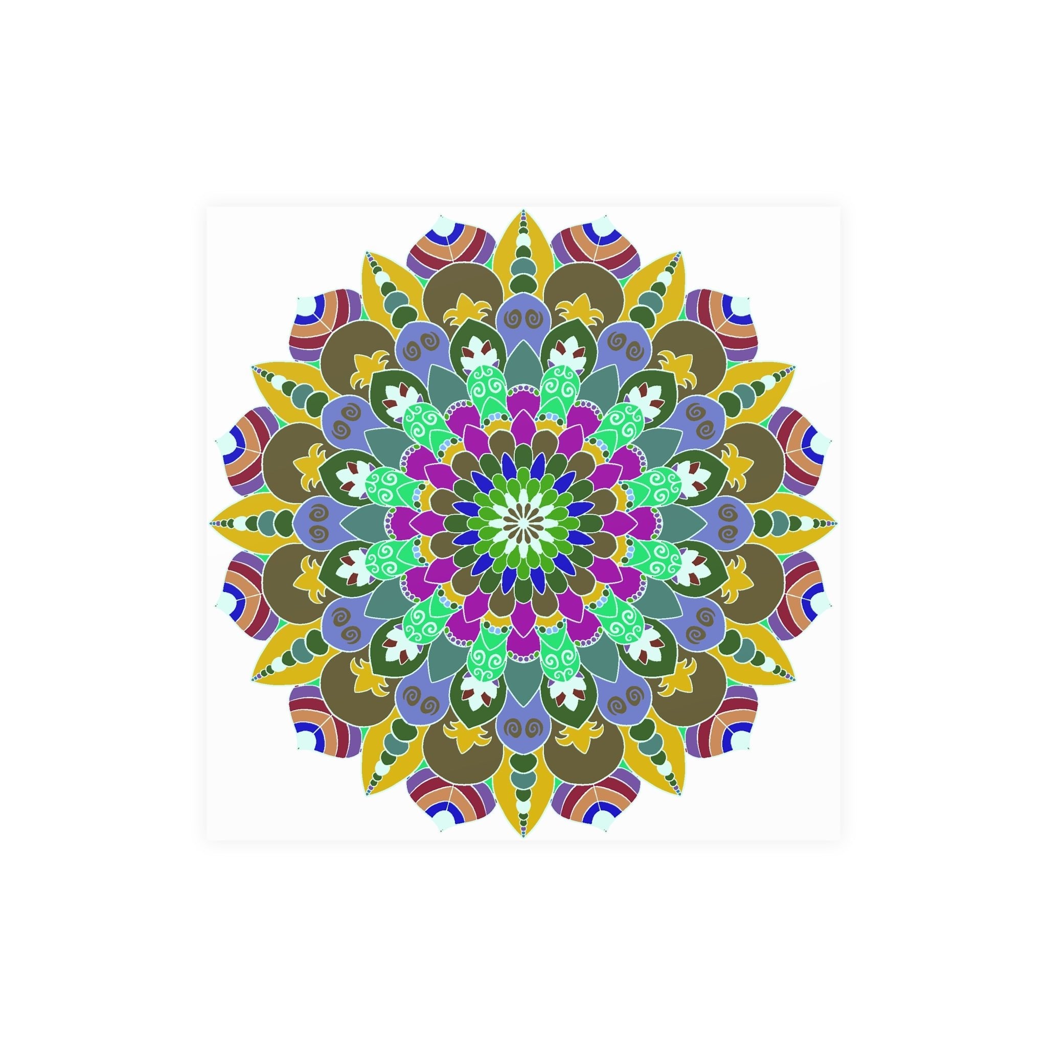 Colorful Mandala Poster - Meditation Art Print Poster - Blululi