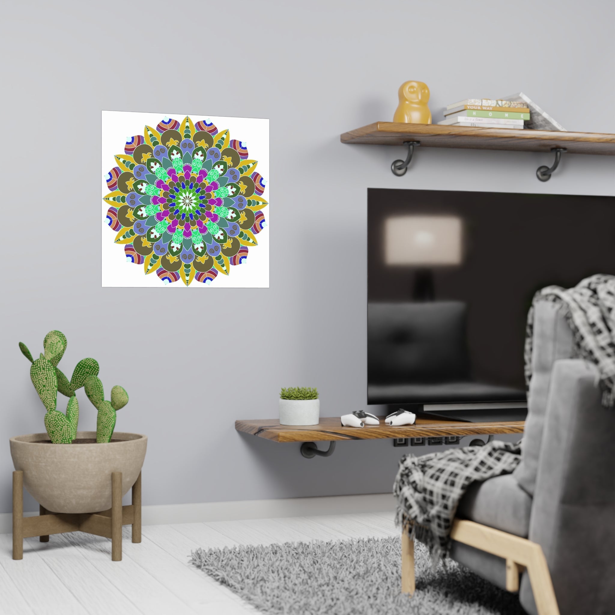 Colorful Mandala Poster - Meditation Art Print Poster - Blululi