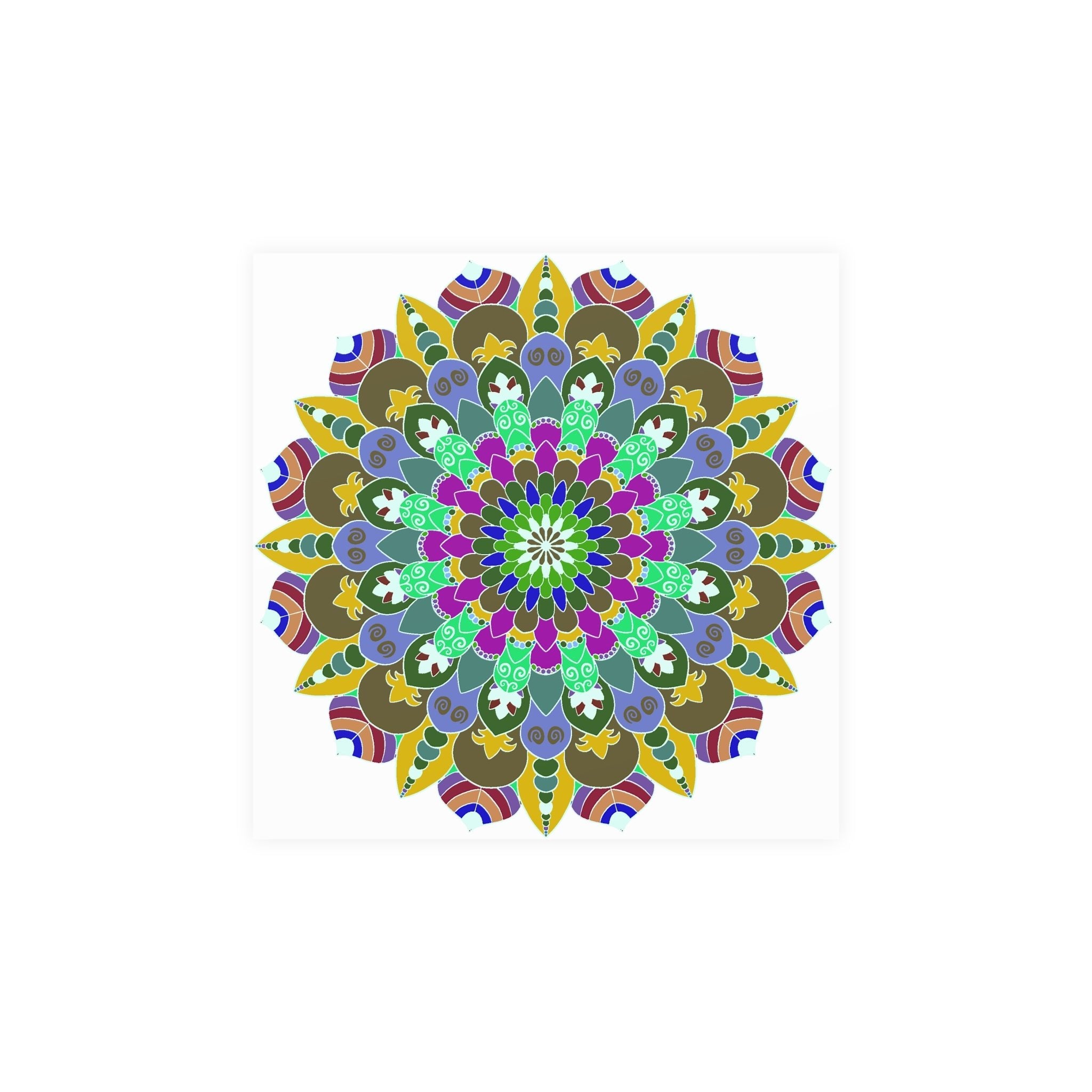 Colorful Mandala Poster - Meditation Art Print Poster - Blululi