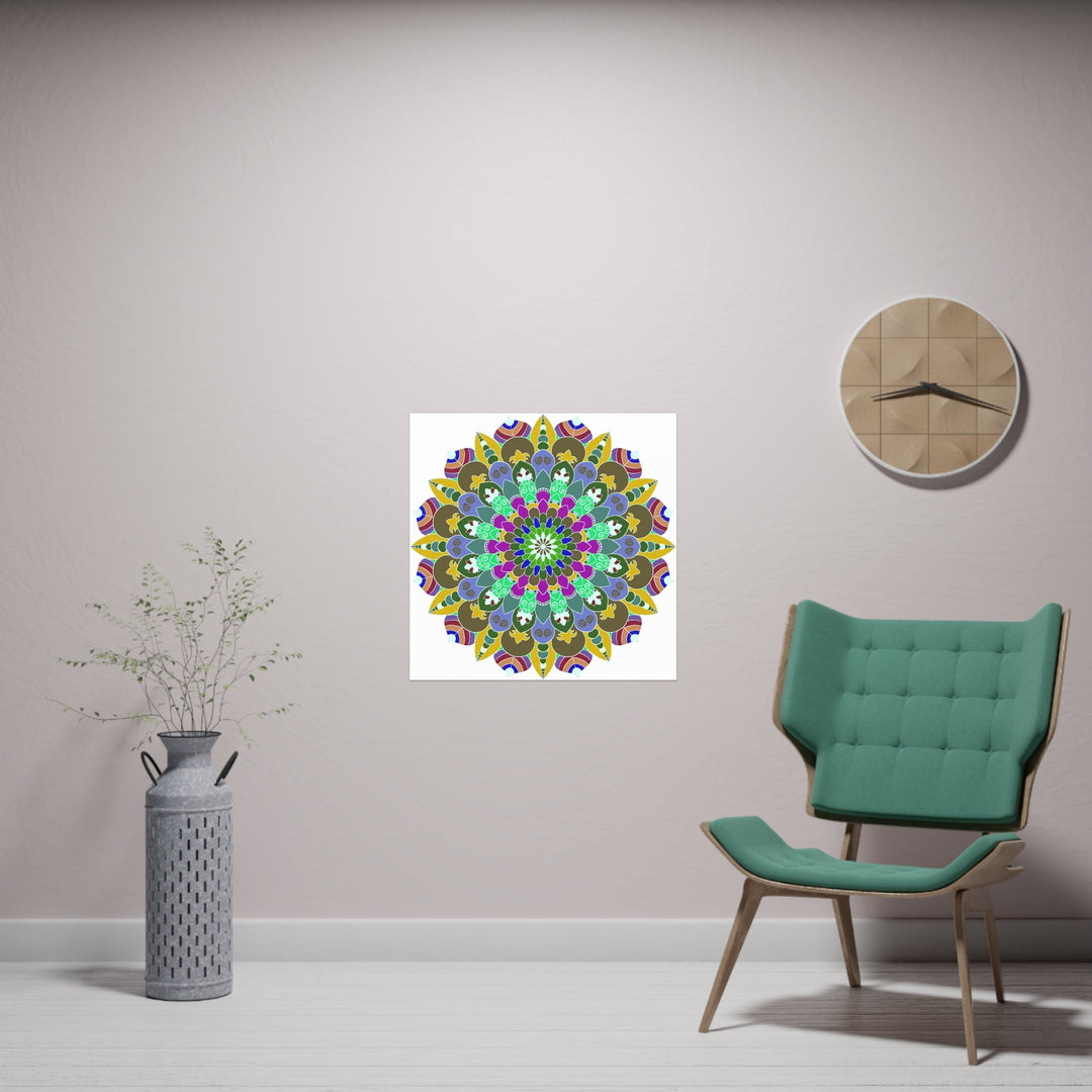 Colorful Mandala Poster - Meditation Art Print Poster - Blululi