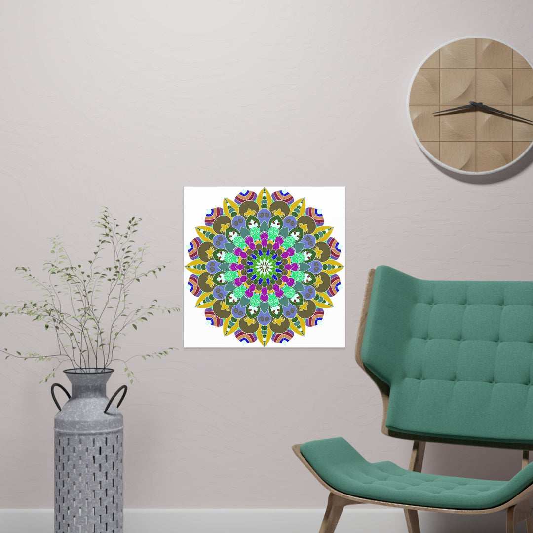 Colorful Mandala Poster - Meditation Art Print Poster - Blululi