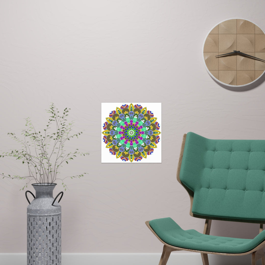 Colorful Mandala Poster - Meditation Art Print Poster - Blululi