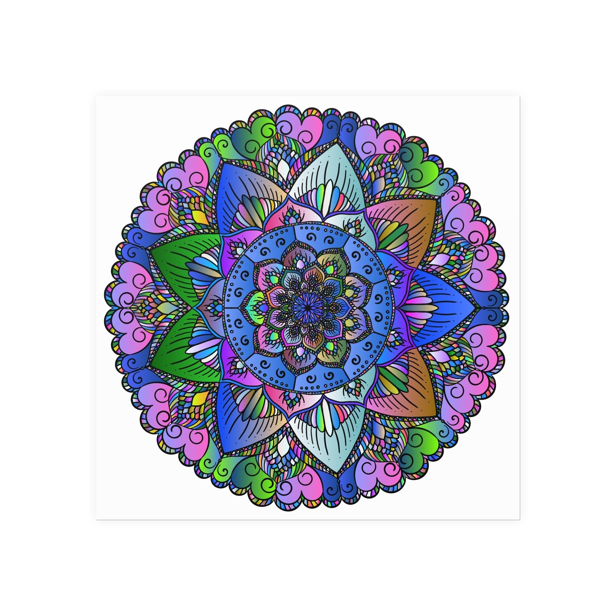 Colorful Mandala Poster - Peace & Harmony Art Poster - Blululi