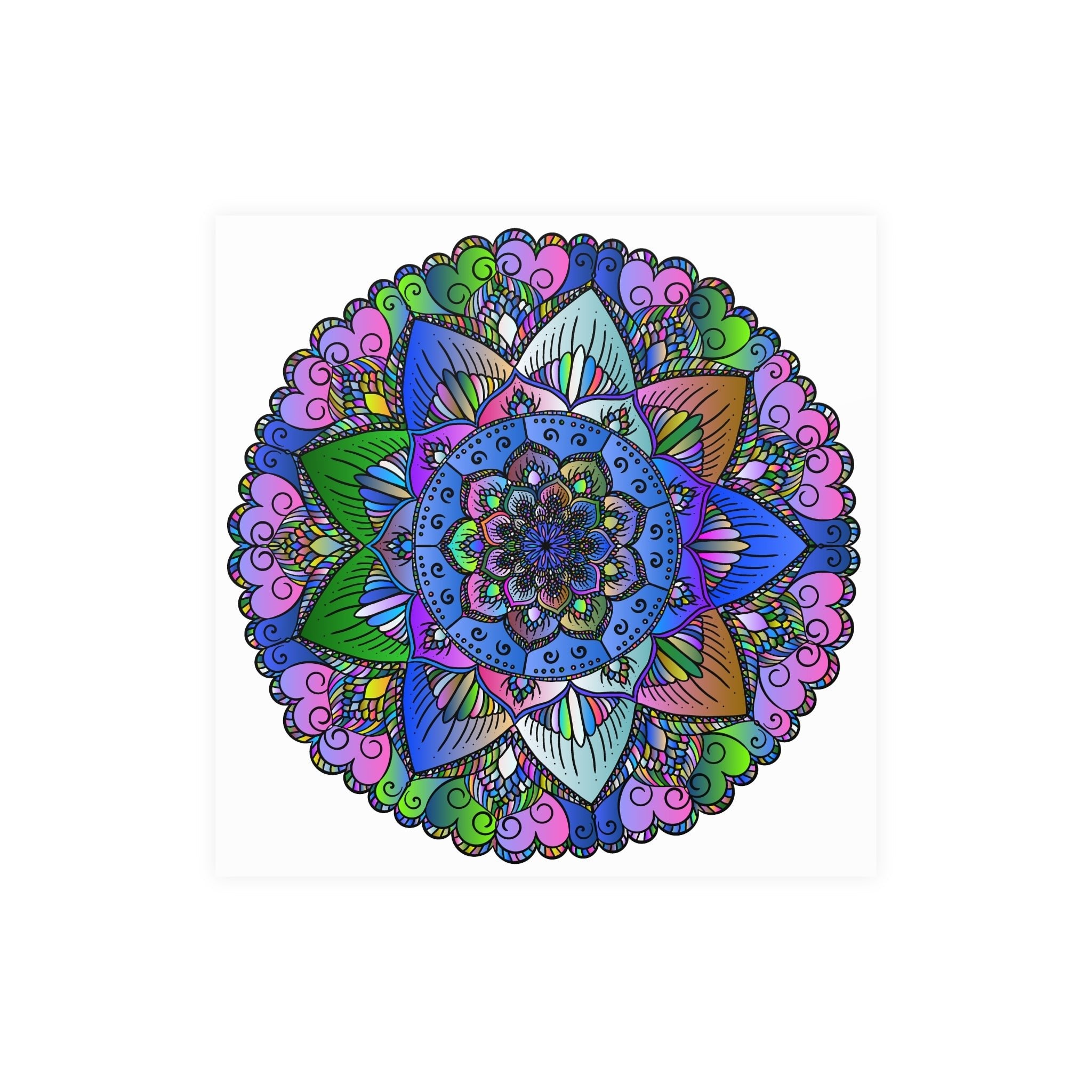 Colorful Mandala Poster - Peace & Harmony Art Poster - Blululi