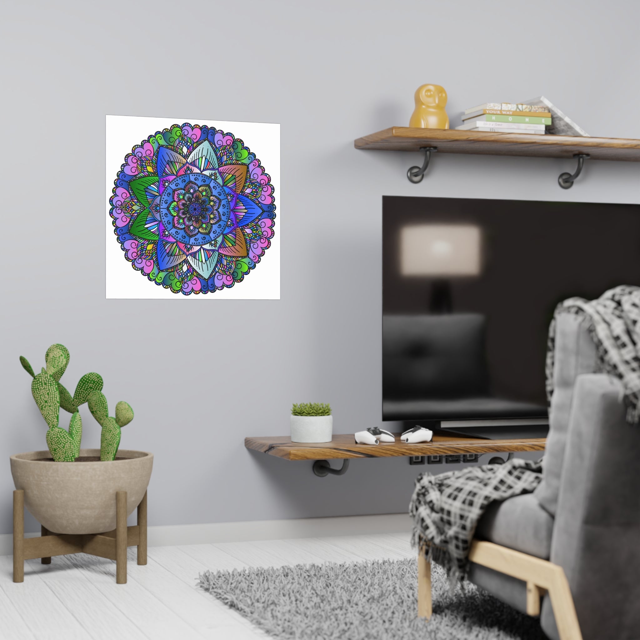 Colorful Mandala Poster - Peace & Harmony Art Poster - Blululi