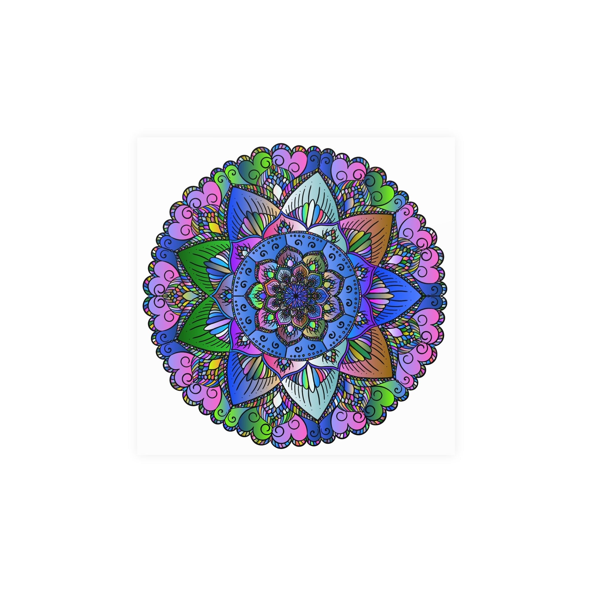 Colorful Mandala Poster - Peace & Harmony Art Poster - Blululi