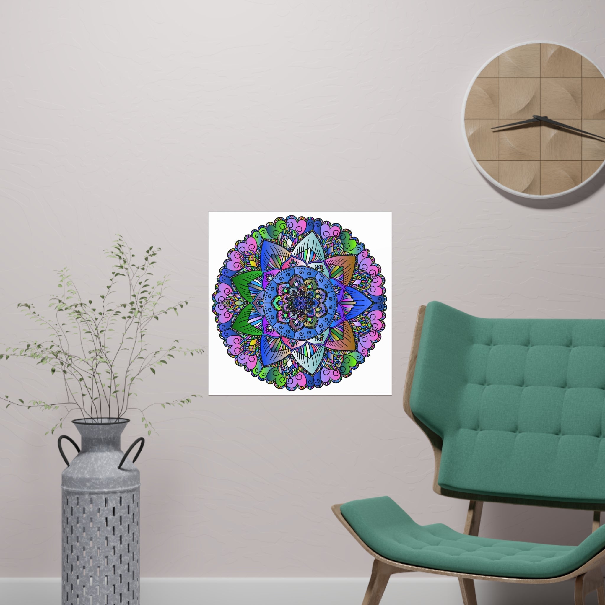 Colorful Mandala Poster - Peace & Harmony Art Poster - Blululi