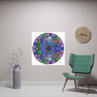 Colorful Mandala Poster - Peace & Harmony Art Poster - Blululi