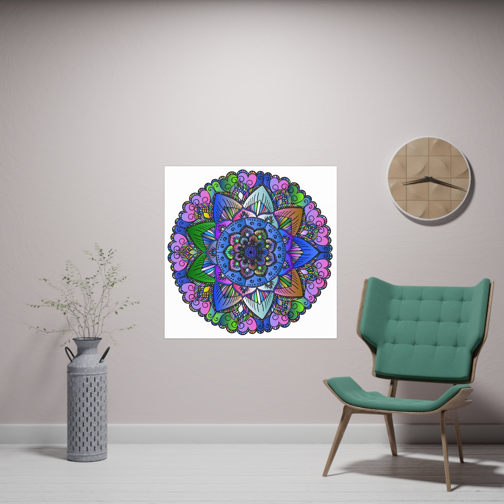 Colorful Mandala Poster - Peace & Harmony Art Poster - Blululi