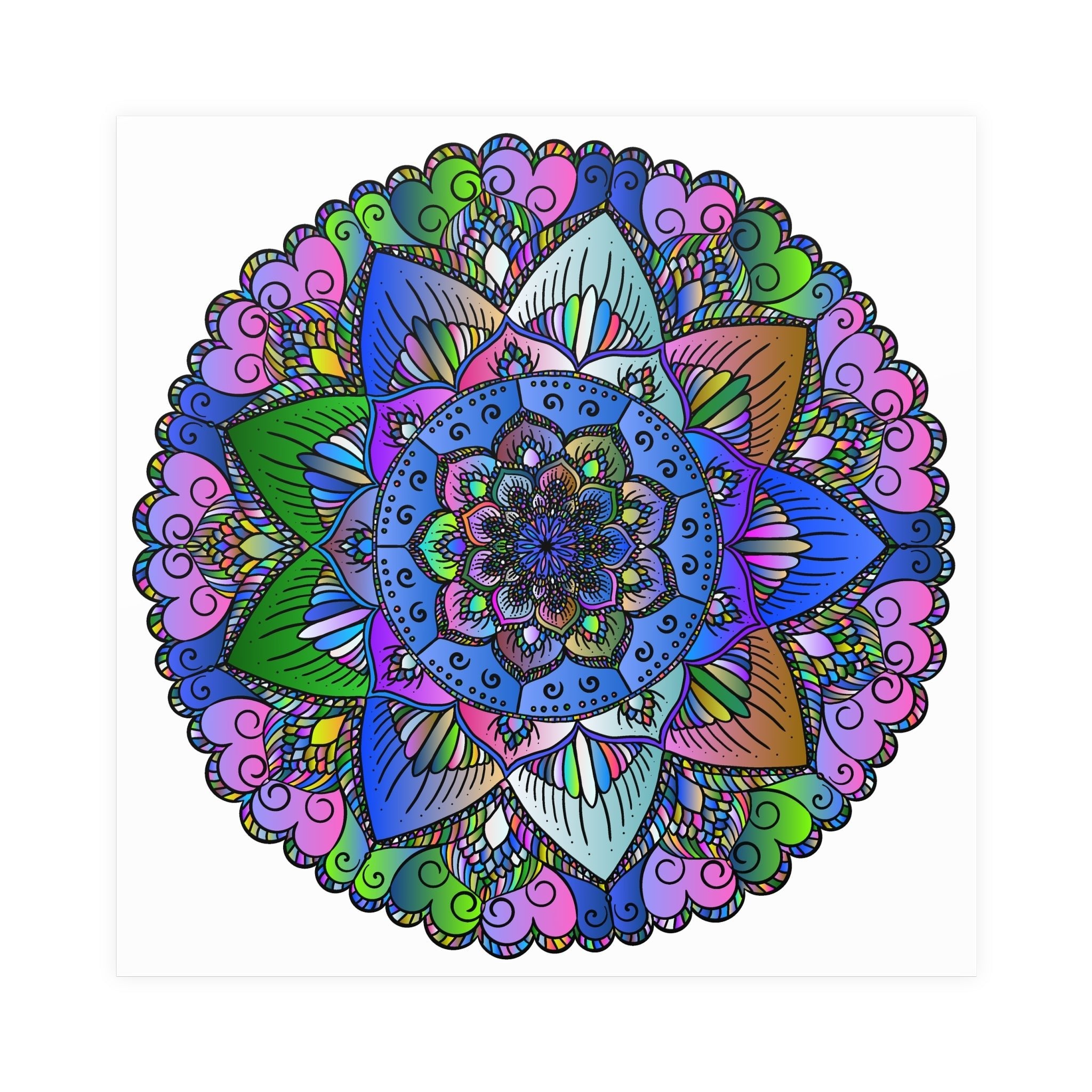 Colorful Mandala Poster - Peace & Harmony Art Poster - Blululi