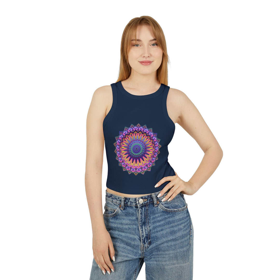 Colorful Mandala Racerback Tank Top Tank Top - Blululi