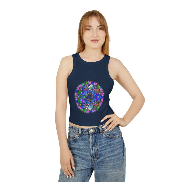 Colorful Mandala Racerback Tank Top Tank Top - Blululi