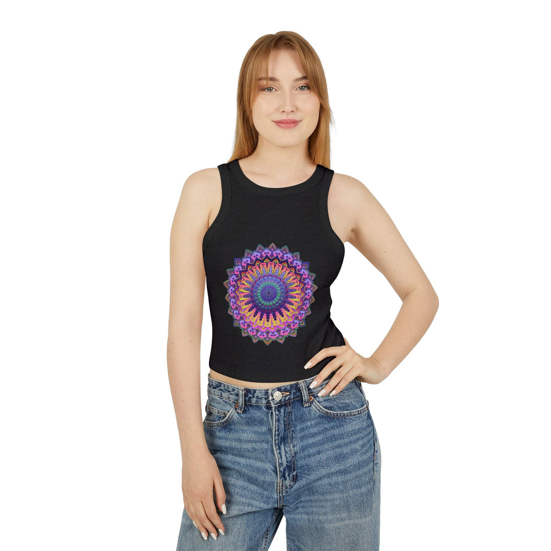 Colorful Mandala Racerback Tank Top Tank Top - Blululi