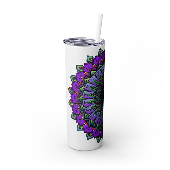 Colorful Mandala Skinny Tumbler - 20oz - Hot & Cold Mug - Blululi