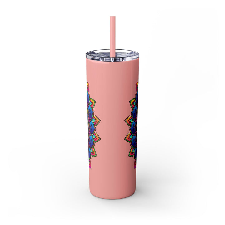 Colorful Mandala Skinny Tumbler - 20oz, Hot & Cold Mug - Blululi