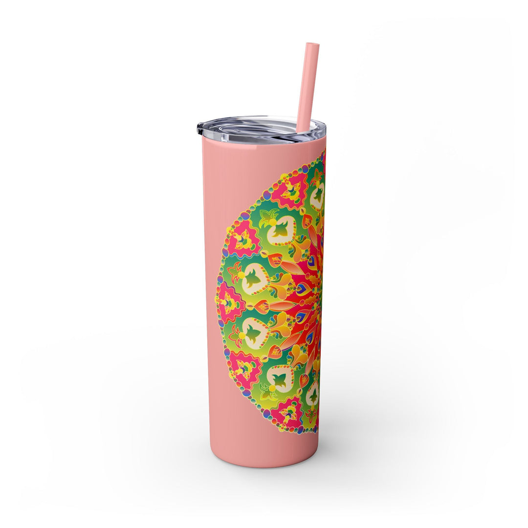 Colorful Mandala Skinny Tumbler - 20oz - Hot & Cold Mug - Blululi