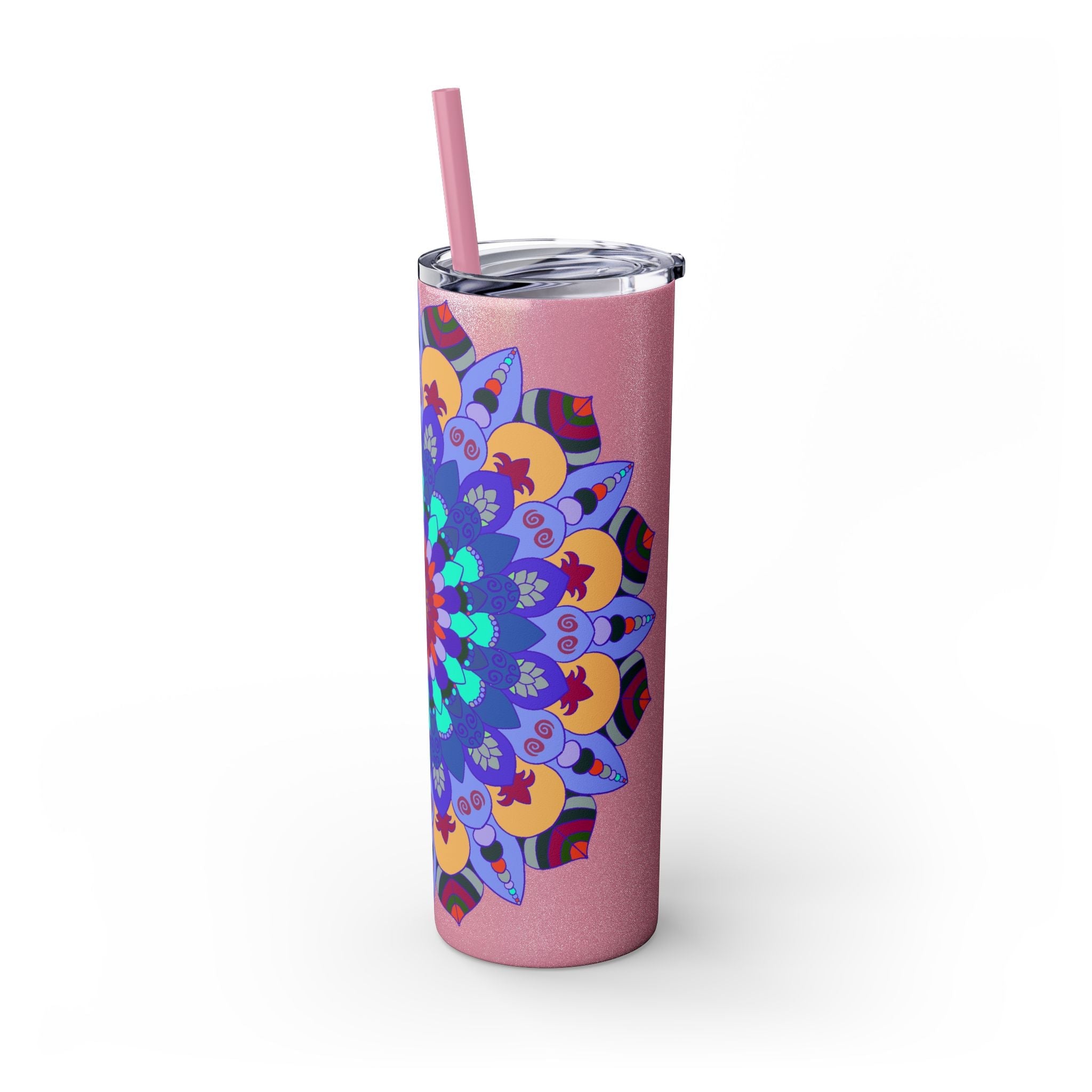 Colorful Mandala Skinny Tumbler - 20oz - Hot & Cold Mug - Blululi