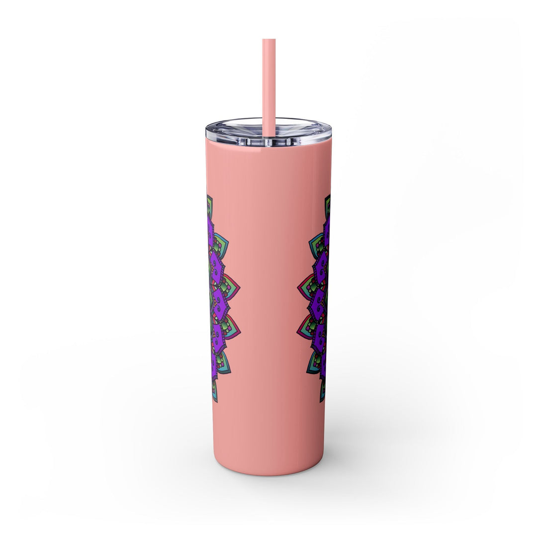 Colorful Mandala Skinny Tumbler - 20oz - Hot & Cold Mug - Blululi