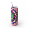 Colorful Mandala Skinny Tumbler - 20oz, Hot & Cold Mug - Blululi