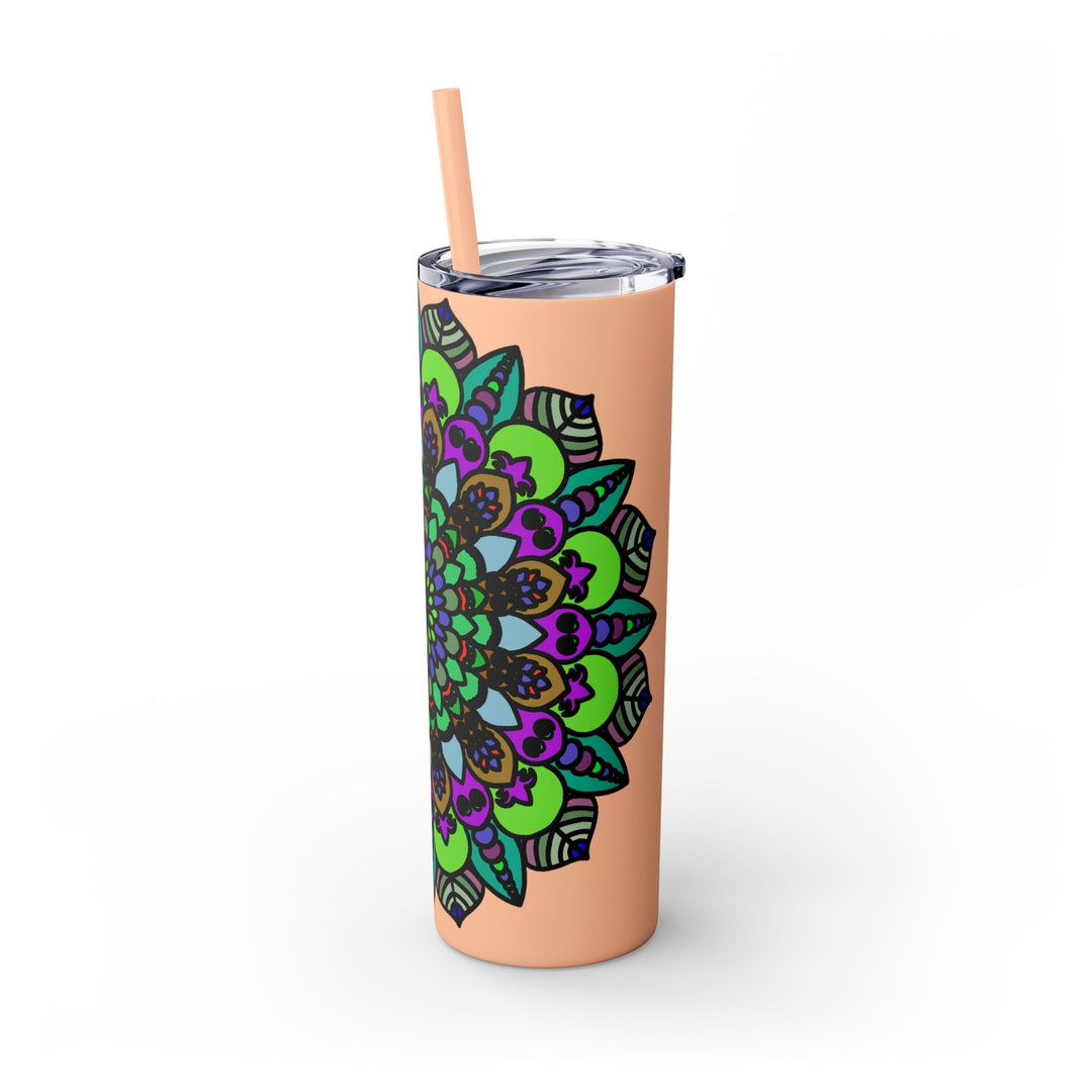 Colorful Mandala Skinny Tumbler - 20oz - Hot & Cold Mug - Blululi