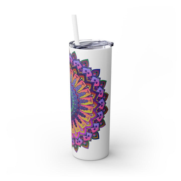 Colorful Mandala Skinny Tumbler - 20oz - Hot & Cold Mug - Blululi